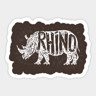 Rhino - White Sticker